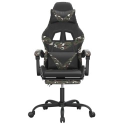 Chaise de jeu avec repose-pied Noir et camouflage Similicuir 627980627980