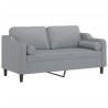 Canapé 2 places avec oreillers gris clair 140 cm tissu 627995627995