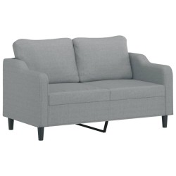 Canapé 2 places avec oreillers gris clair 140 cm tissu 627995627995