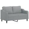 Canapé 2 places avec oreillers gris clair 140 cm tissu 627995627995