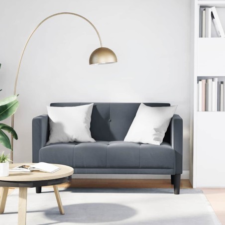 Canapé deux places gris foncé 111 cm velours 627997627997