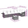 Salon de jardin avec coussins 7 pcs marron résine tressée 627998627998