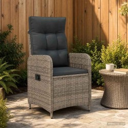 Chaise de jardin inclinable Gris et Gris foncé 628002628002