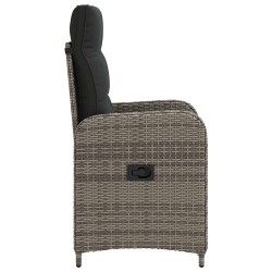 Chaise de jardin inclinable Gris et Gris foncé 628002628002