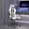 Chaise de jeu pivotante et repose-pied Blanc et noir Similicuir 628004628004