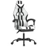 Chaise de jeu pivotante et repose-pied Blanc et noir Similicuir 628004628004