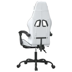 Chaise de jeu pivotante et repose-pied Blanc et noir Similicuir 628004628004