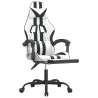 Chaise de jeu pivotante et repose-pied Blanc et noir Similicuir 628004628004