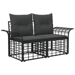 Ensemble de canapés d'extérieur 5 pcs Noir et Gris foncé 628008628008
