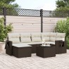 Salon de jardin avec coussins 7 pcs marron résine tressée 628009628009