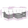 Salon de jardin avec coussins 7 pcs marron résine tressée 628009628009