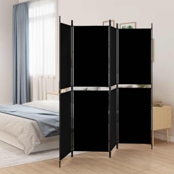 Cloison de séparation 4 panneaux Noir 200x180 cm Tissu 628010628010