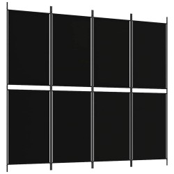 Cloison de séparation 4 panneaux Noir 200x180 cm Tissu 628010628010