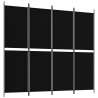 Cloison de séparation 4 panneaux Noir 200x180 cm Tissu 628010628010