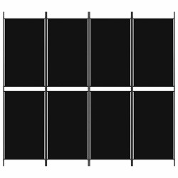 Cloison de séparation 4 panneaux Noir 200x180 cm Tissu 628010628010