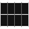 Cloison de séparation 4 panneaux Noir 200x180 cm Tissu 628010628010