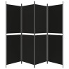 Cloison de séparation 4 panneaux Noir 200x180 cm Tissu 628010628010