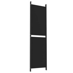 Cloison de séparation 4 panneaux Noir 200x180 cm Tissu 628010628010