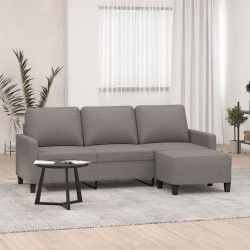 Canapé à 3 places avec repose-pieds Taupe 180 cm Tissu 628012628012