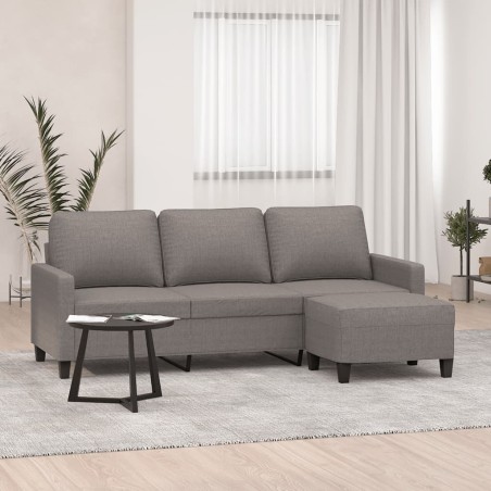 Canapé à 3 places avec repose-pieds Taupe 180 cm Tissu 628012628012