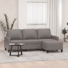 Canapé à 3 places avec repose-pieds Taupe 180 cm Tissu 628012628012