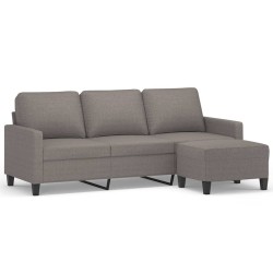 Canapé à 3 places avec repose-pieds Taupe 180 cm Tissu 628012628012