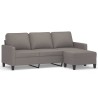 Canapé à 3 places avec repose-pieds Taupe 180 cm Tissu 628012628012