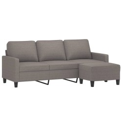 Canapé à 3 places avec repose-pieds Taupe 180 cm Tissu 628012628012