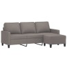 Canapé à 3 places avec repose-pieds Taupe 180 cm Tissu 628012628012