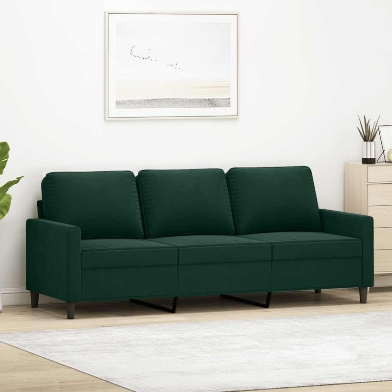 Canapé à 3 places Vert foncé 180 cm Velours 628013628013