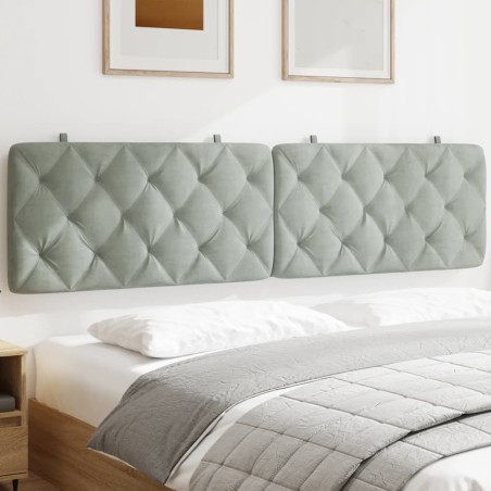 Coussin de tête de lit gris clair 200 cm velours 628020628020