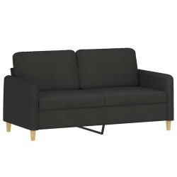 Canapé 2 places avec oreillers décoratifs noir 140 cm tissu 628023628023