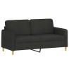 Canapé 2 places avec oreillers décoratifs noir 140 cm tissu 628023628023