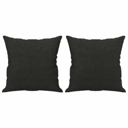Canapé 2 places avec oreillers décoratifs noir 140 cm tissu 628023628023