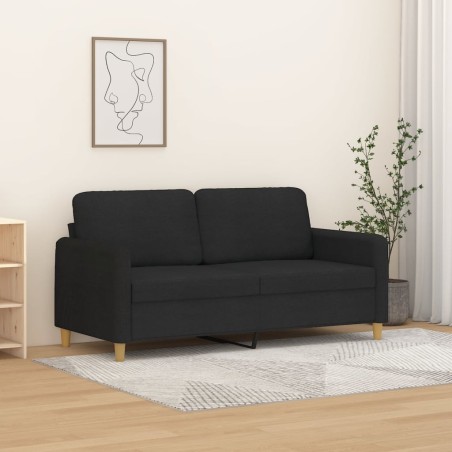 Canapé à 2 places Noir 140 cm Tissu 628025628025