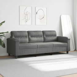 Canapé à 3 places Gris foncé 180 cm Tissu microfibre 628028628028