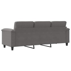 Canapé à 3 places Gris foncé 180 cm Tissu microfibre 628028628028