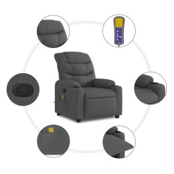 Fauteuil de massage inclinable gris foncé tissu 628031628031