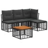 Ensemble de canapés d'extérieur 5 pcs Noir et Gris foncé 628033628033