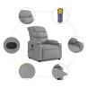 Fauteuil de massage inclinable gris clair tissu 628035628035