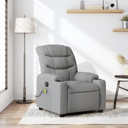 Fauteuil inclinable de massage gris clair tissu 628037628037