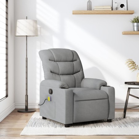 Fauteuil inclinable de massage gris clair tissu 628037628037
