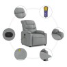 Fauteuil inclinable de massage gris clair tissu 628037628037