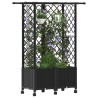 Lit Élevé avec Treillis et Toit Noir 124 x 40 x 142 cm PP 628038628038
