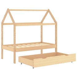 Cadre de lit d'enfant avec tiroir Bois de pin massif 70x140 cm 628039628039