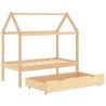Cadre de lit d'enfant avec tiroir Bois de pin massif 70x140 cm 628039628039
