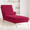 Chaise longue de massage avec traversin rouge bordeaux velours 628041628041