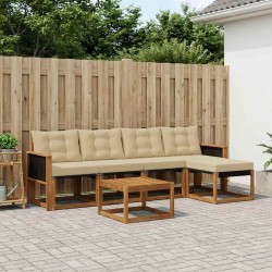 Ensemble de canapés d'extérieur 6 pcs Naturel et Beige 628042628042
