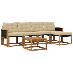 Ensemble de canapés d'extérieur 6 pcs Naturel et Beige 628042628042