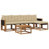 Ensemble de canapés d'extérieur 6 pcs Naturel et Beige 628042628042